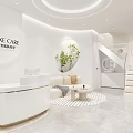 Modern Minimalist Light Luxury Beauty Skincare Salon Storefront Design With Fresh Green Plants Decoration