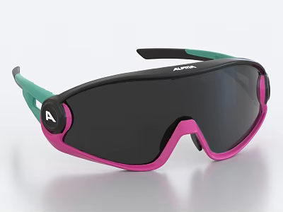 ALPINA Stylish Sunglasses Decorative Ornament Set With Black Green Pink Modern Design 3d model
