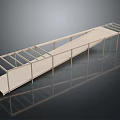 Sleek Long Platform Walkway Structure With Metal Frame And White Surface Design 3d model