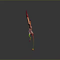 Mythical Fantasy Creature With Vibrant Red Orange Wings Pink Green Accents Green Stem Orange Orb