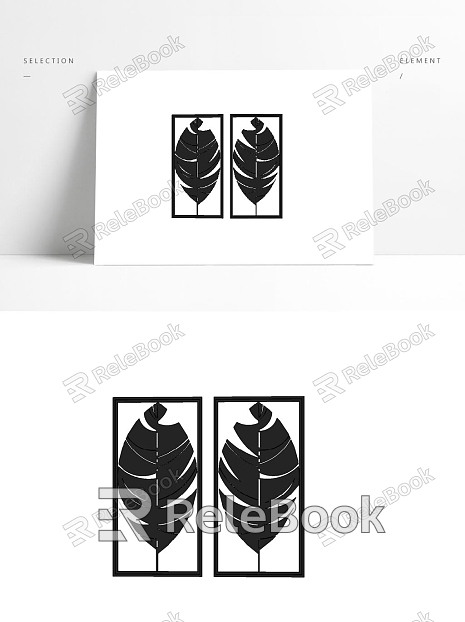 Modern Photo Frame Black Leaves Photo Frame model