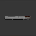 Modern Silver Metal Pistol With Red Grip And Shiny Surface Design