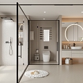 toilet sink shower shower bathroom mirror toilet 3d model