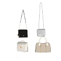 Stylish Black And White Handbags With Crossbody Straps And Structured Designs