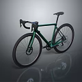 Sleek Green Road Bicycle With Modern Design Black Handlebars And Lightweight Frame