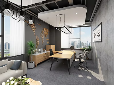 Industrial LOFT Office 3d model