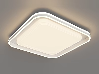 Square White Modern Ceiling Light With Sleek Design And Soft LED Glow 3d model
