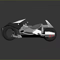 Futuristic Motorcycle With Streamlined Design Metallic Silver Body And Red Accents
