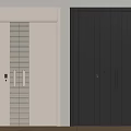 Light And Dark Double Doors With Modern Panel Design For Home Interior 3d model