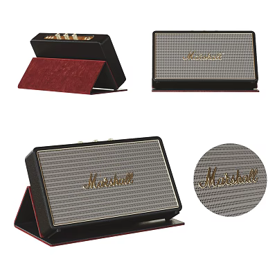 Marshall Portable Speaker With Classic Grid Design And Open Box Display Showcase 3d model