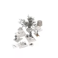 Stylish Decorative Ornament Combination With Vase Plant Lamp Books Hourglass And Tray