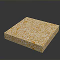 Square Terrazzo Slab Featuring Yellow Orange Specks On Shiny Light Decorative Surface 3d model