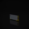 Portable Electric Radiator With White Fins And Yellow Control Panel For Home Heating