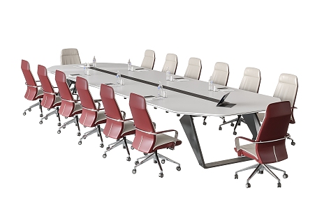 Modern Conference Table and Chair Office Chair Long Conference Table 3d model