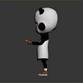 Cute Game Movie Character in Panda Costume with Big Eyes and Black White Outfit
