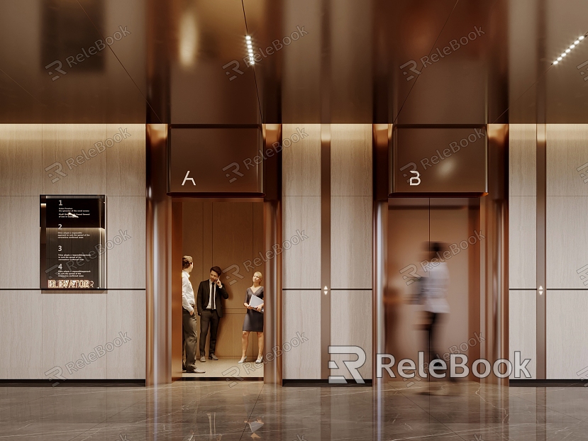 Elevator Room Elevator Car Hotel Elevator Hall Office Elevator Room Floor Guide Plate model