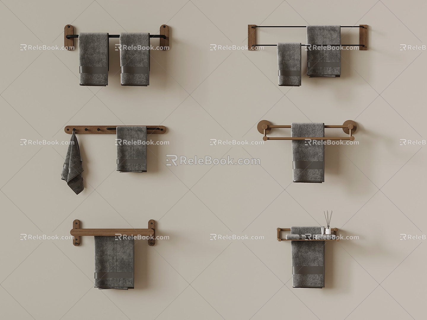 012 Towel Rack Modern Towel Rack Combination Bathroom Supplies 3d model