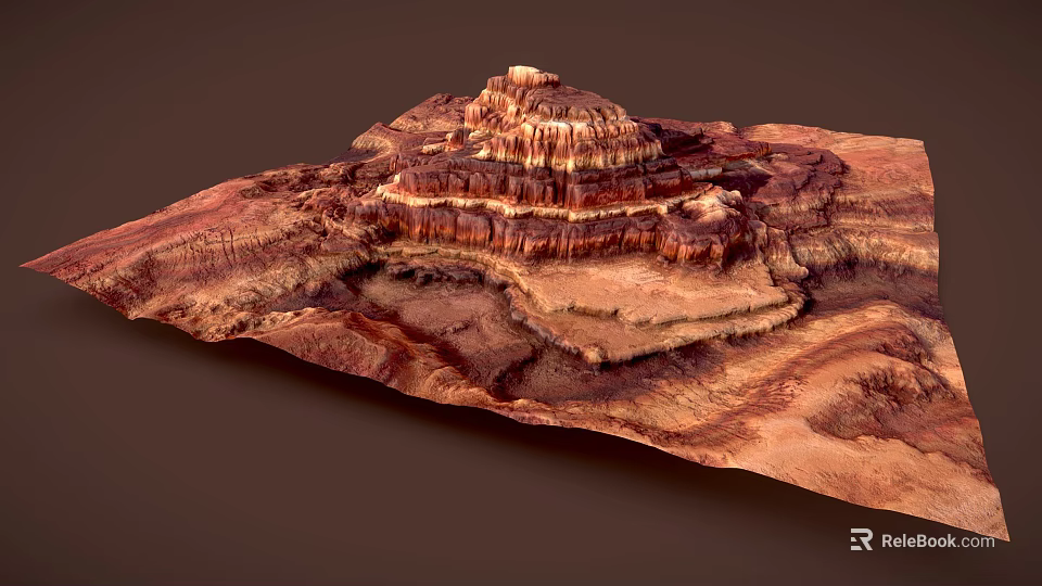 Layered Rock Garden Landscape With Natural Stone Formation Textured Surface And Earthy Tones 3d model 