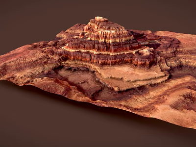 Layered Rock Garden Landscape With Natural Stone Formation Textured Surface And Earthy Tones 3d model