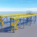 Industrial Platform Equipment Featuring Yellow Guardrails And Reinforced Metal Frame Structure