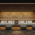 Relaxing SPA Sauna Interior With Mountain Landscape Wall And White Bed Sheets 3d model