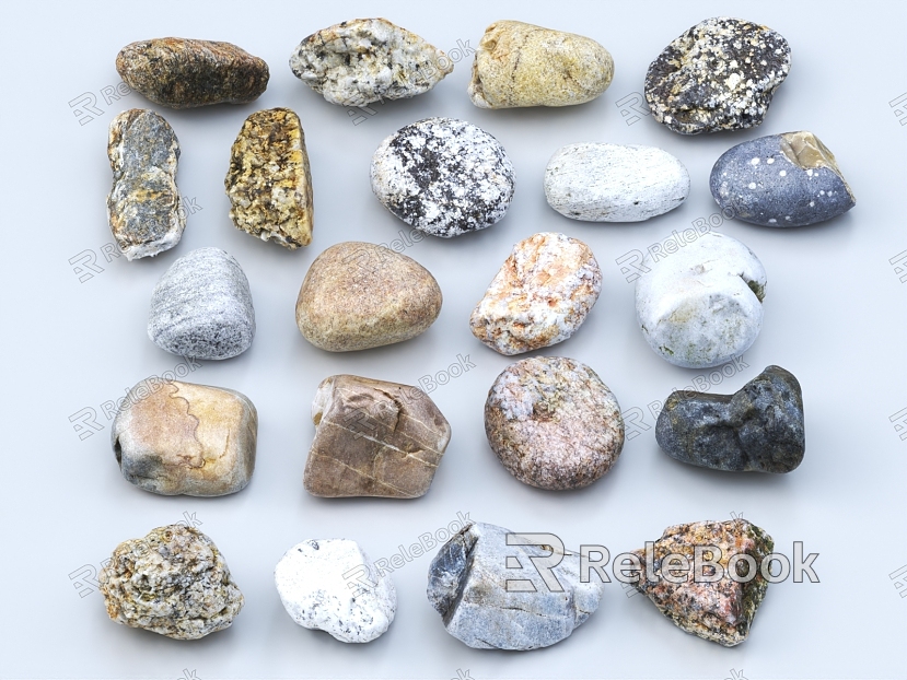 Stone Pebbles Collection Stone Wonder Stone Beautiful Stone Granite Marble Stone Block Gravel model