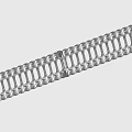 Silver Metal Chain Mechanical Part With Circular Holes And Link Structure