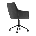 Modern Gray Office Chair With Armrests Black Base And Rolling Wheels 3d model