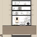 Modern Minimalist Entryway Cabinet With LED Lighting Marble Shelves And Storage