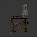 Vintage Wooden Workbenches With Tools And Household Items For Daily Use