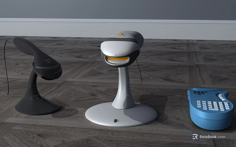 Essential Commercial Retail Equipment Handheld Scanner Desktop Scanner And POS Terminal 3d model 