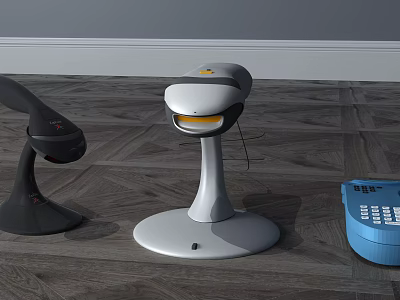 Essential Commercial Retail Equipment Handheld Scanner Desktop Scanner And POS Terminal 3d model