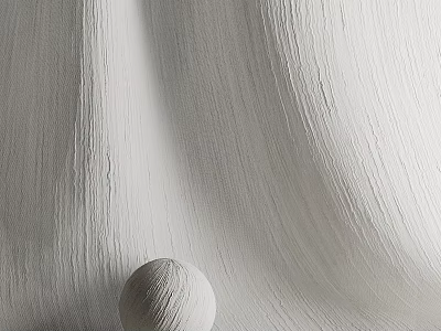 White Textured Component with Smooth White Sphere on Soft Wavy Background 3d model