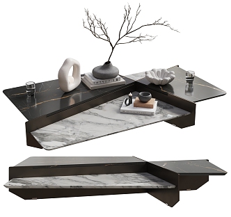 Coffee table marble coffee table shaped coffee table 3d model