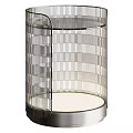 Modern Cylindrical Lamp With Metal Grid Frame And Illuminated Base 3d model