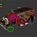 Vintage Red And Black Fire Truck With Open Doors And Classic Design