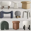 Modern Upholstered Sofa Stools With Various Designs And Neutral Tones For Living Room Decor