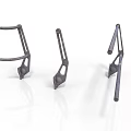 Three Metal Mechanical Equipment Parts With Structural Design And Steel Components