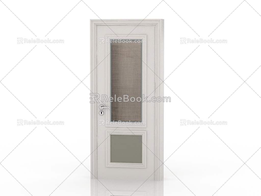 Jianou solid wood door interior door door 3d model