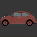 Red Vintage Beetle Car Model Featuring Classic Design And Shiny Red Exterior