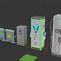 Industrial EV Charging Equipment With Main Charger Control Cabinets And Battery Storage Units