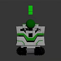 White And Green Small Robot With Green Cross Symbol And Top Plant On Tracks