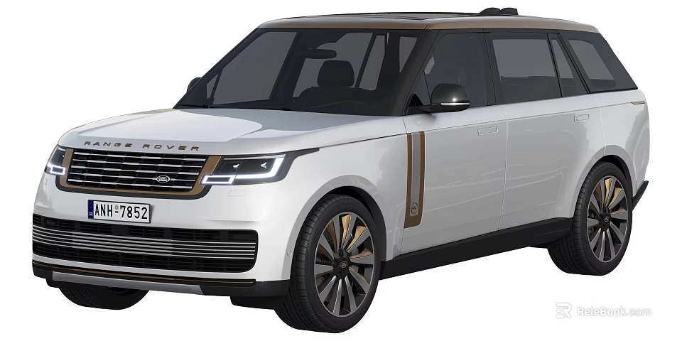 White Range Rover SUV With Sleek Design Details 3d model 