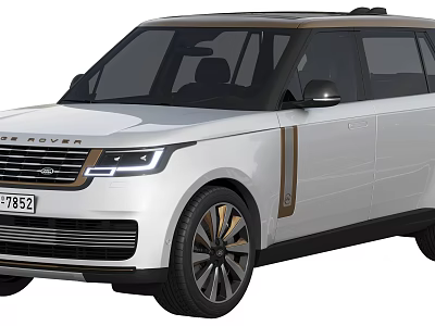 White Range Rover SUV With Sleek Design Details 3d model
