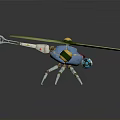 Space Exploration Probe With Green Blades Metallic Structure And Support Legs