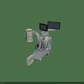 Mobile C arm X ray Machine With Dual Monitors For Medical Imaging Diagnostics 3d model