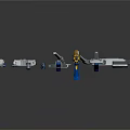 Collection of Medical Instruments Featuring Blue White Yellow Precision Tools And Devices