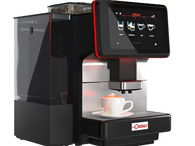 Delonghi Coffee Machine With Digital Touch Screen Display Brewing Fresh Coffee As Modern Kitchen Appliance 3d model