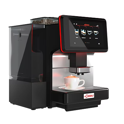 Delonghi Coffee Machine With Digital Touch Screen Display Brewing Fresh Coffee As Modern Kitchen Appliance 3d model