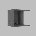 Gray Stone Component With Rough Wall Texture And Round Stone Ball